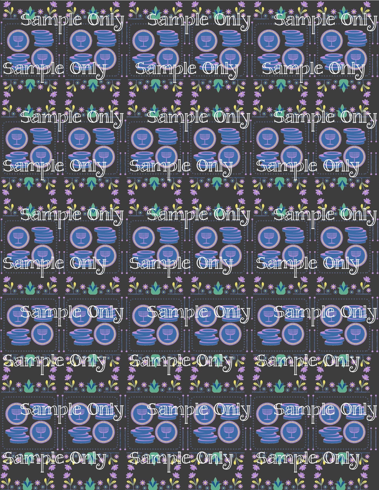 Hanukkah Pattern 03 Image Sheet For Polymer Clay Transfer Decal DIGITAL FILE OR PRINTED