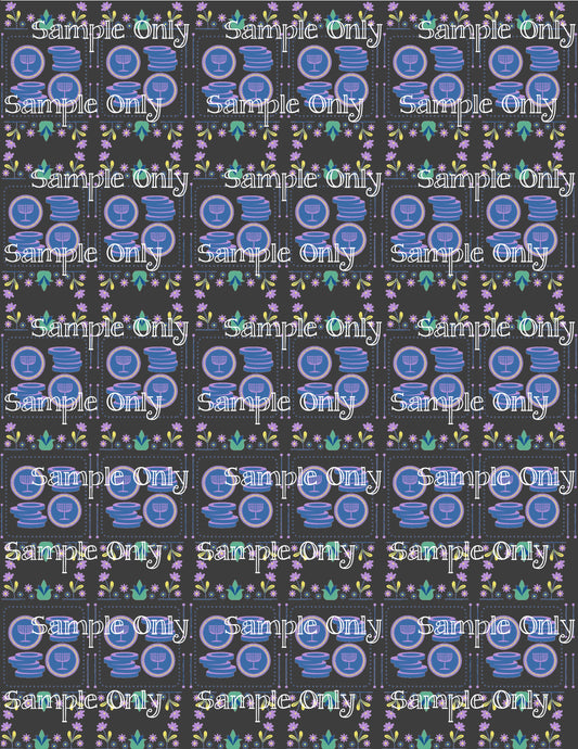 Hanukkah Pattern 03 Image Sheet For Polymer Clay Transfer Decal DIGITAL FILE OR PRINTED