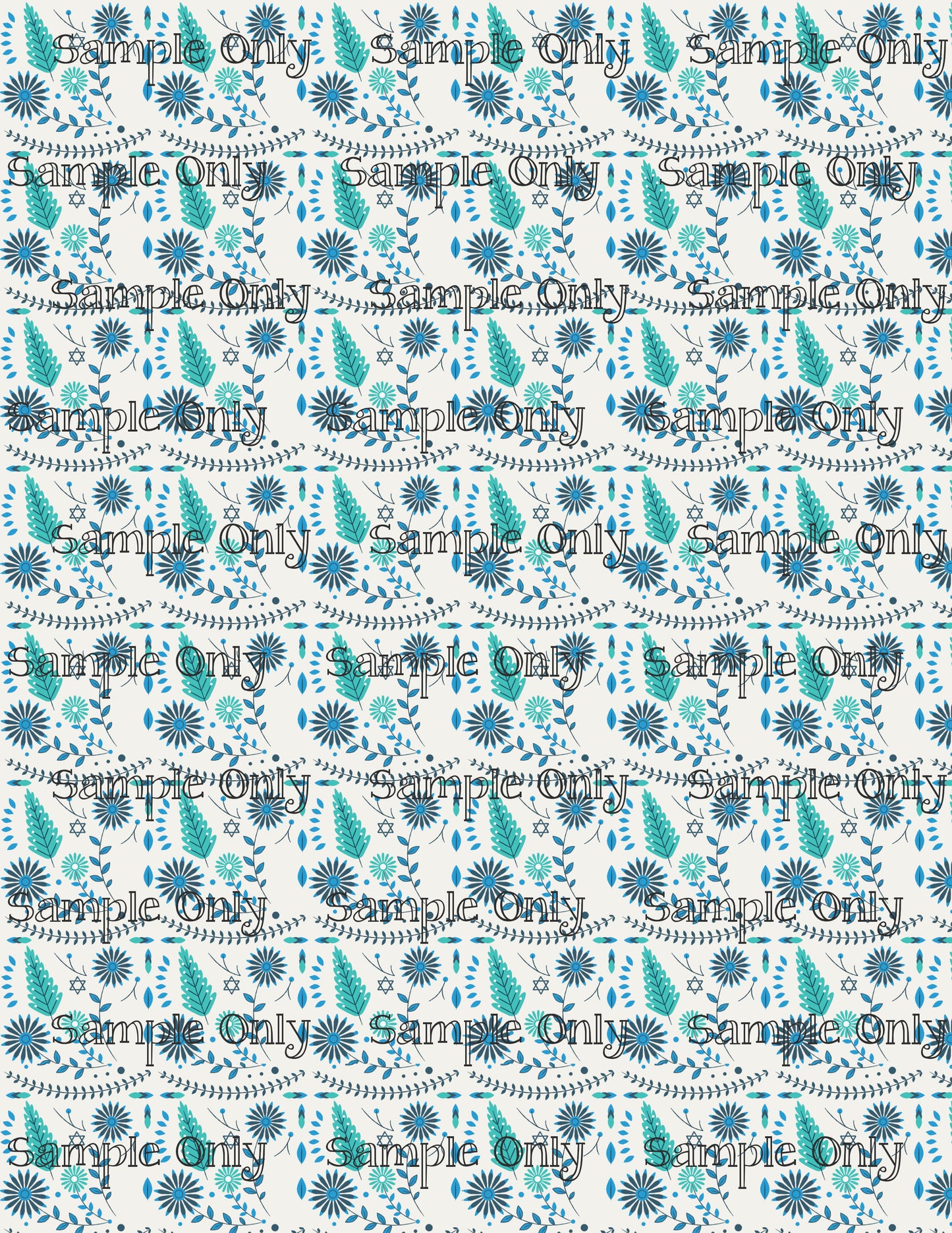 Hanukkah Pattern 04 Image Sheet For Polymer Clay Transfer Decal DIGITAL FILE OR PRINTED