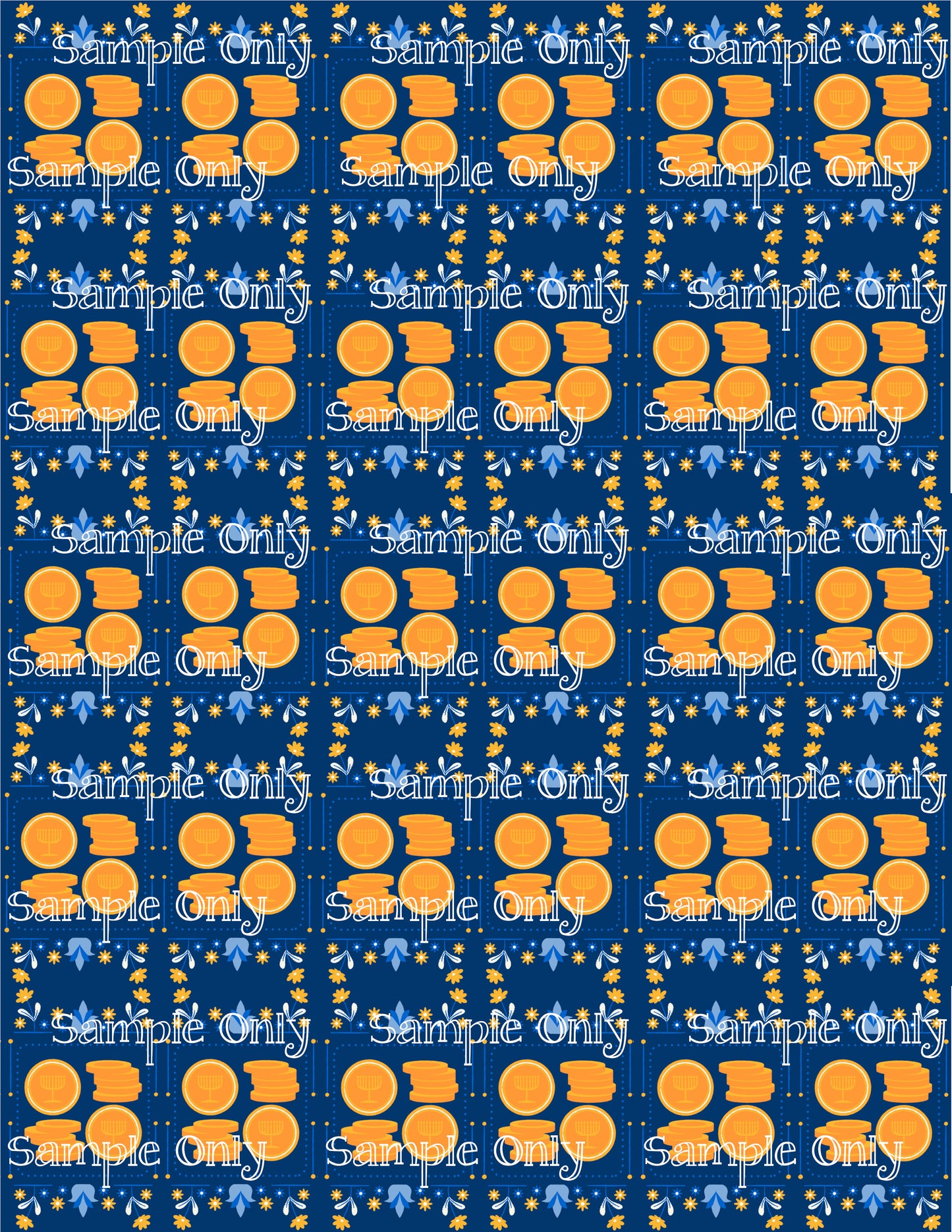 Hanukkah Pattern 63 Image Sheet For Polymer Clay Transfer Decal DIGITAL FILE OR PRINTED