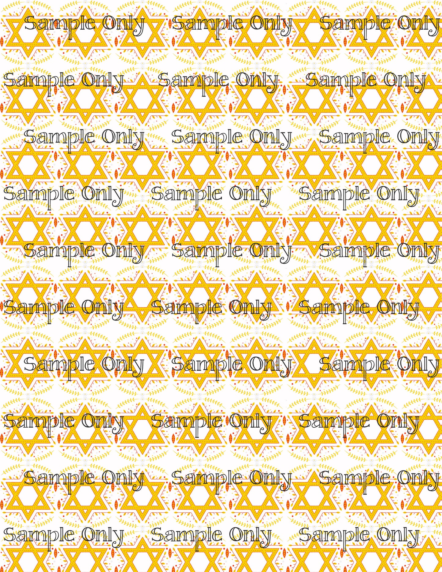 Hanukkah Pattern 06 Image Sheet For Polymer Clay Transfer Decal DIGITAL FILE OR PRINTED