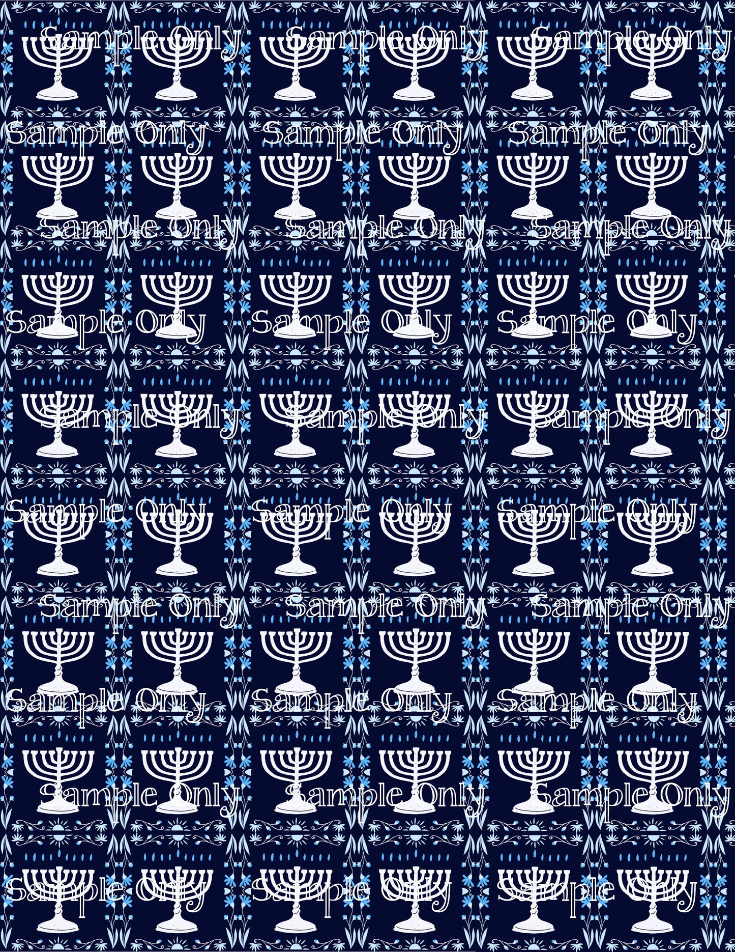 Hanukkah Pattern 08 Image Sheet For Polymer Clay Transfer Decal DIGITAL FILE OR PRINTED