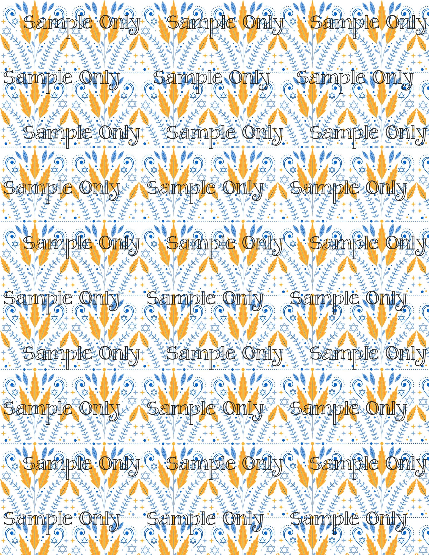 Hanukkah Pattern 90 Image Sheet For Polymer Clay Transfer Decal DIGITAL FILE OR PRINTED