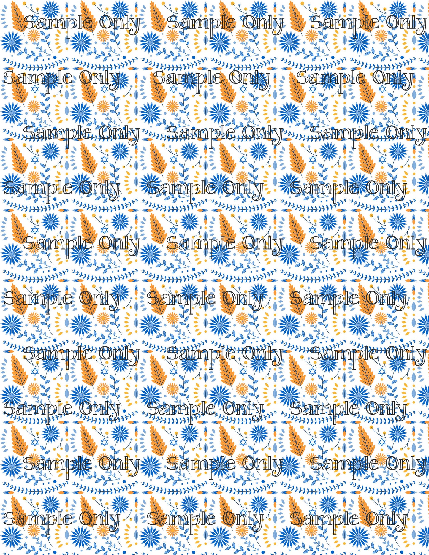 Hanukkah Pattern 92 Image Sheet For Polymer Clay Transfer Decal DIGITAL FILE OR PRINTED