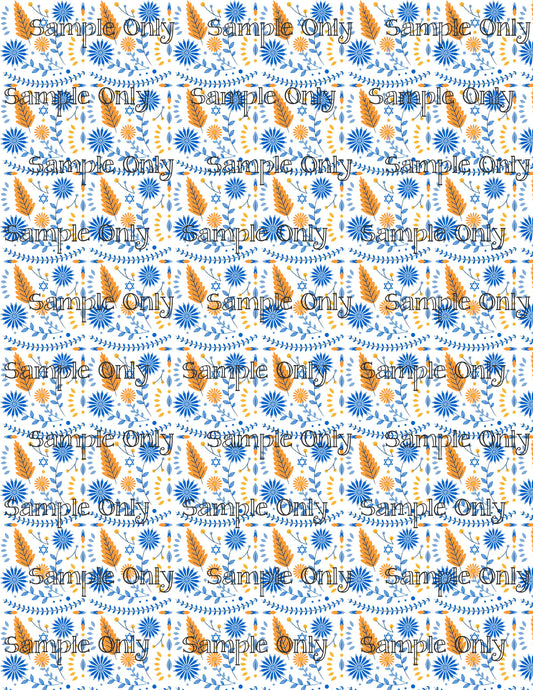 Hanukkah Pattern 92 Image Sheet For Polymer Clay Transfer Decal DIGITAL FILE OR PRINTED