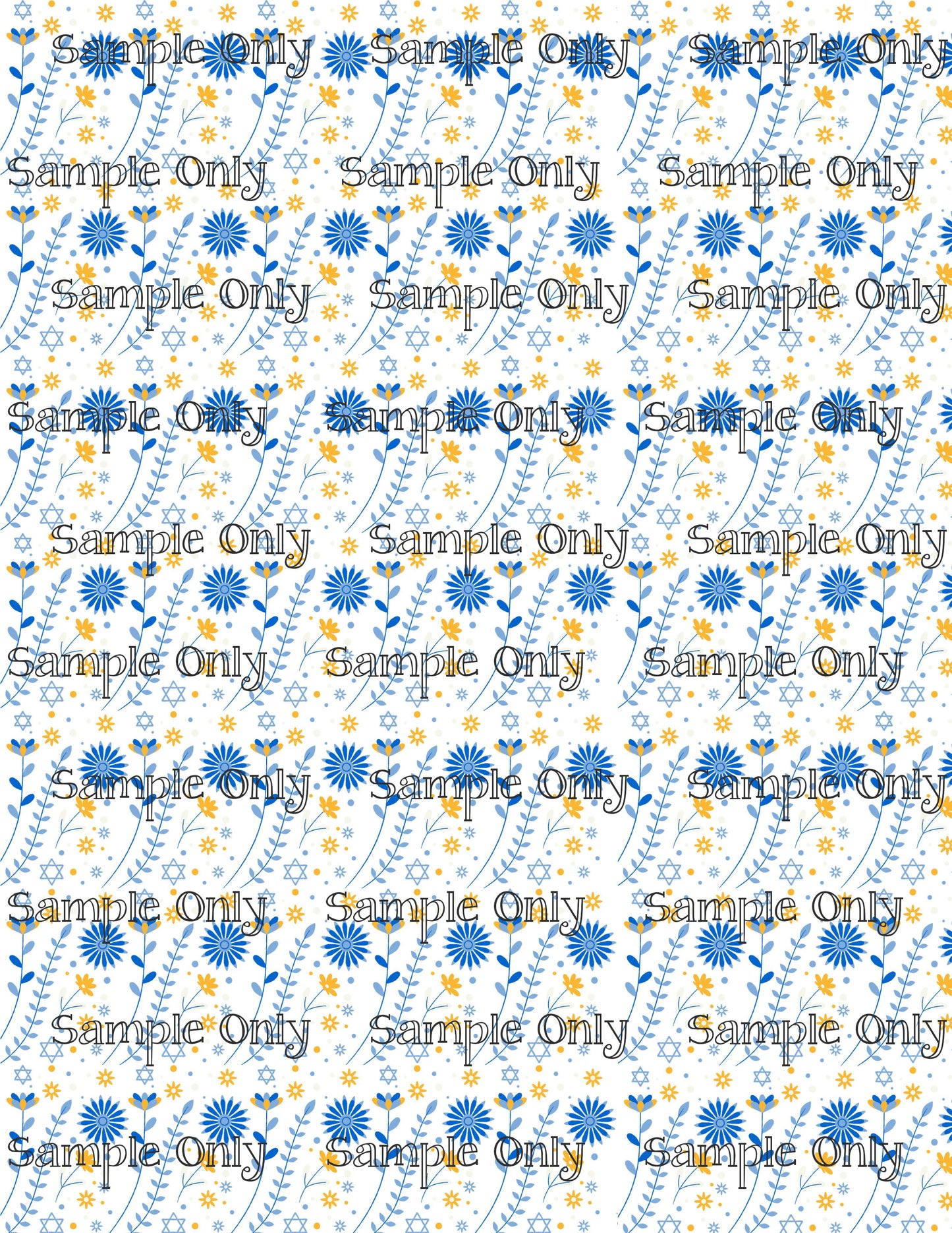 Hanukkah Pattern 93 Image Sheet For Polymer Clay Transfer Decal DIGITAL FILE OR PRINTED