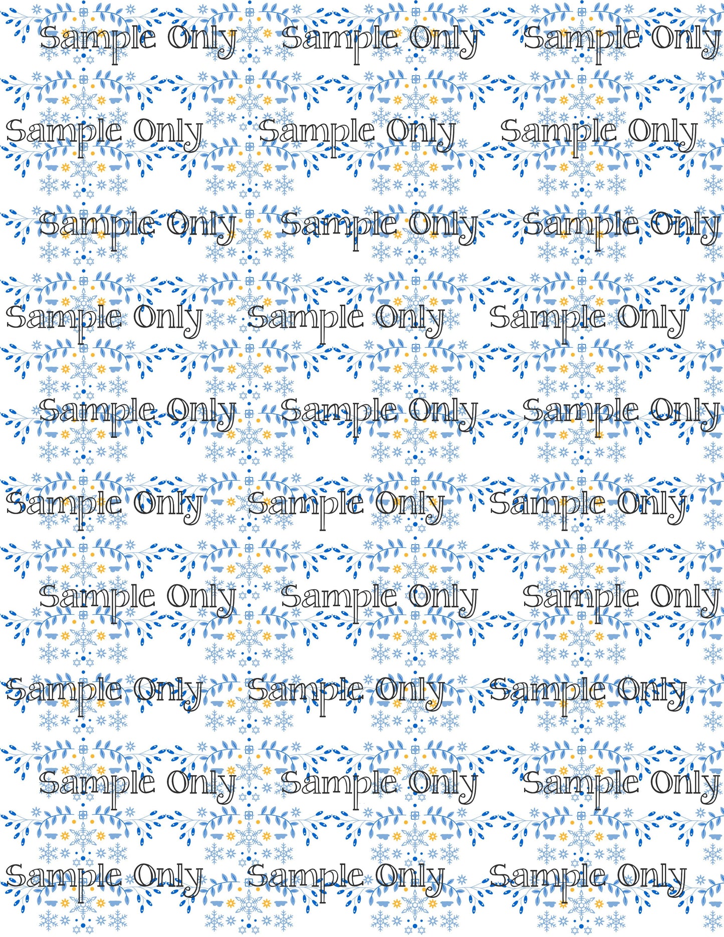 Hanukkah Pattern 94 Image Sheet For Polymer Clay Transfer Decal DIGITAL FILE OR PRINTED