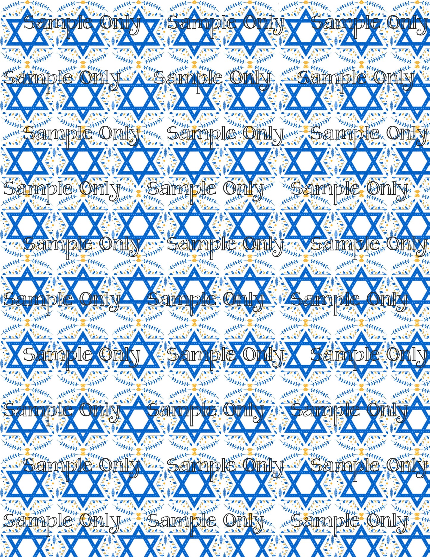 Hanukkah Pattern 95 Image Sheet For Polymer Clay Transfer Decal DIGITAL FILE OR PRINTED