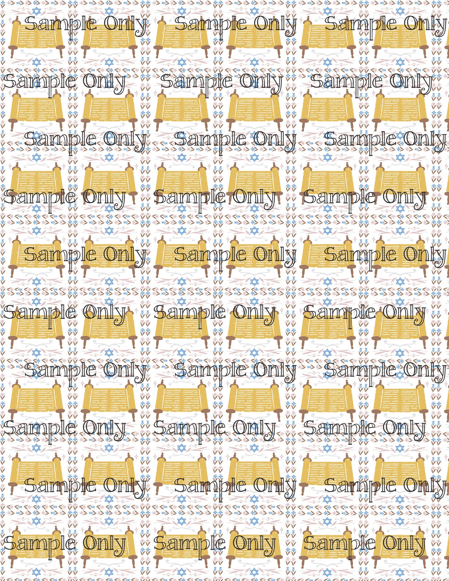 Hanukkah Pattern 96 Image Sheet For Polymer Clay Transfer Decal DIGITAL FILE OR PRINTED