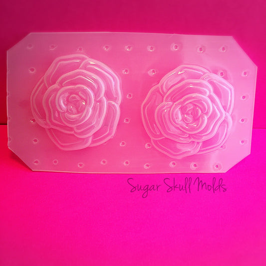 Blooming Tea Rose Flower Flexible Plastic Mold For Resin Crafts