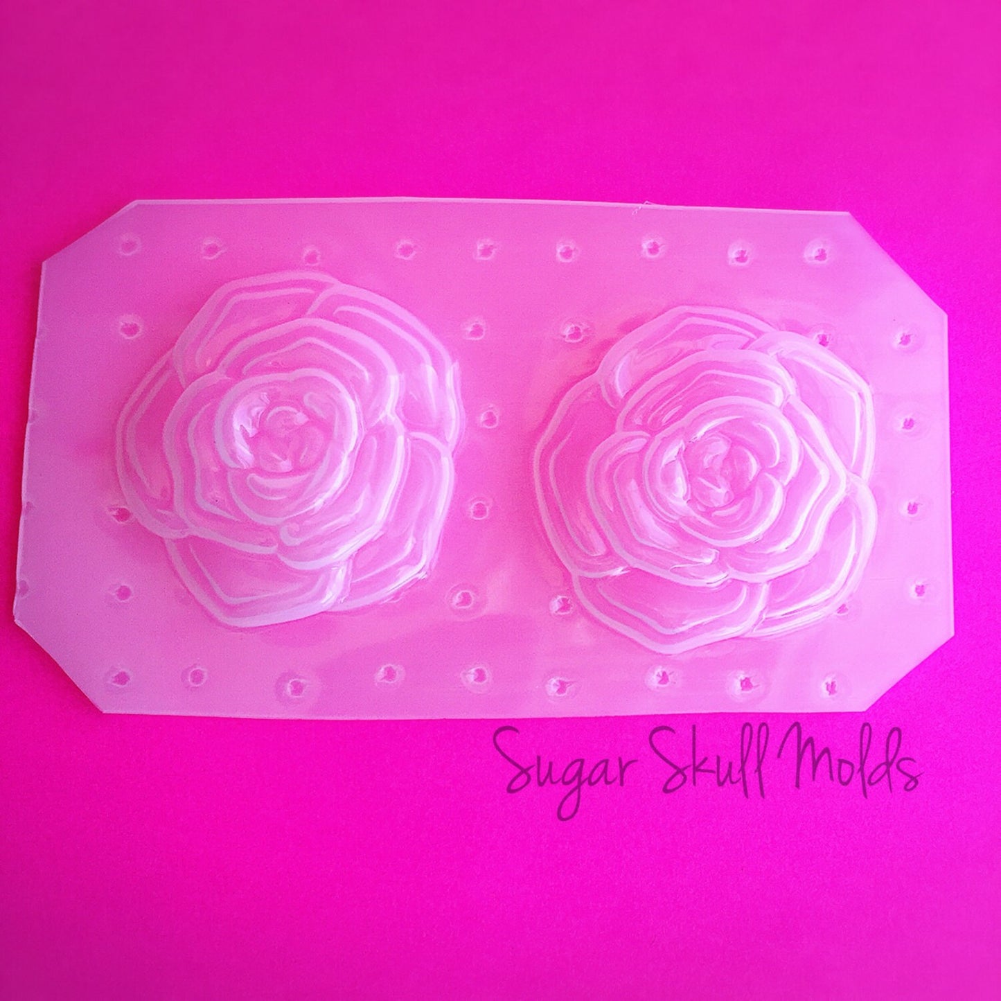 Blooming Tea Rose Flower Flexible Plastic Mold For Resin Crafts