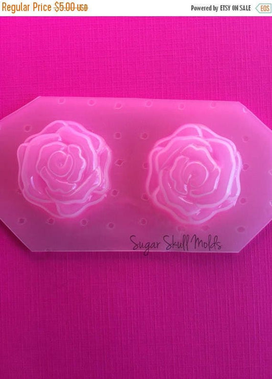 2pc Medium Rose Bud Flower Flexible Plastic Mold For Resin Crafts