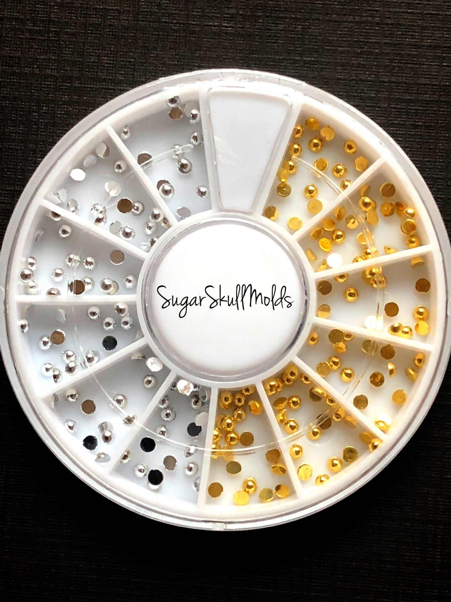 2mm Silver and Gold Round Metallic Flatback Cabochon Bling In Assorted Colors