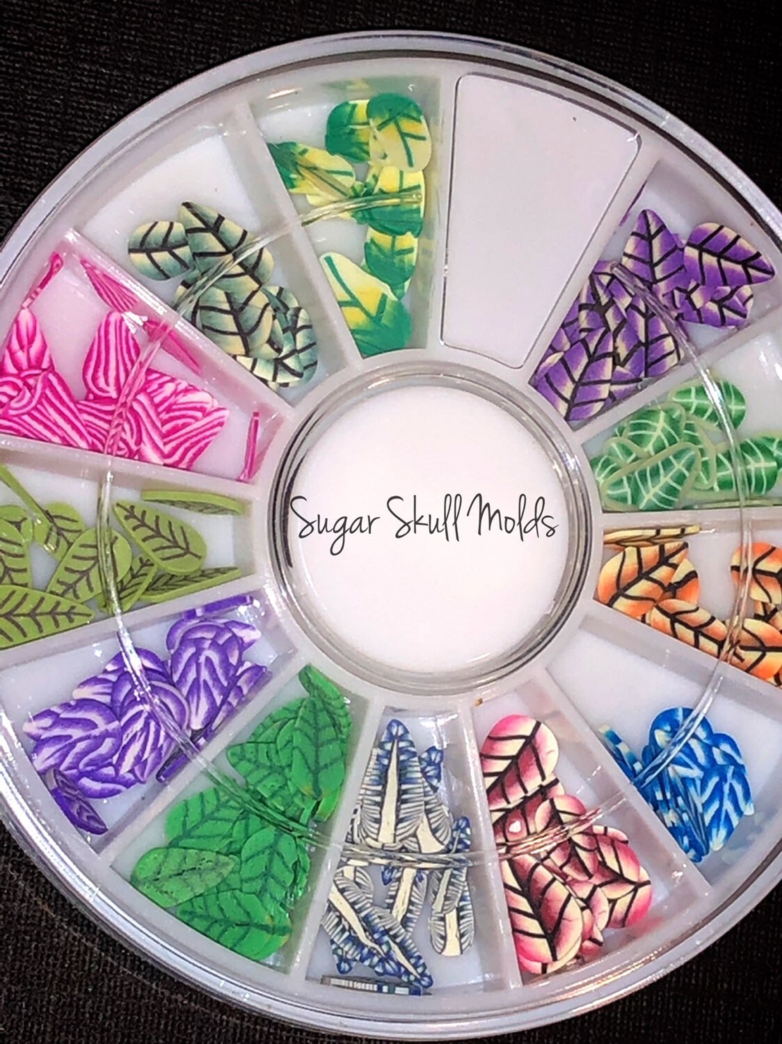 Colorful Mini Polymer Clay Leaf Foliage Cane Slices For Resin Jewelry Crafts
