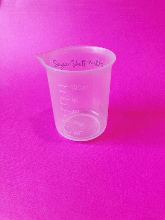 2Pc 100ml Flexible and Reusable Plastic Measuring Cup Beaker For Paint Crafts