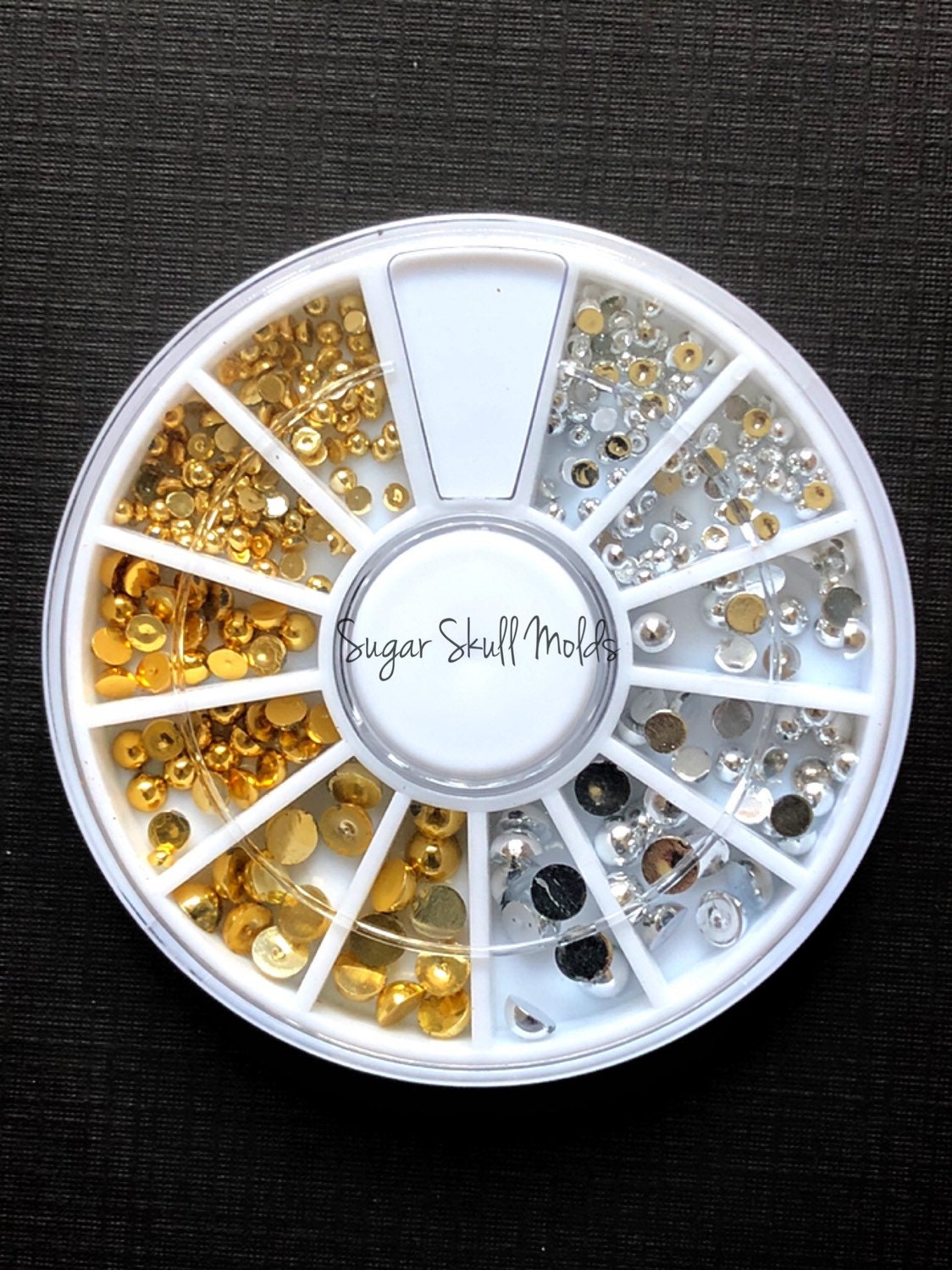 2-4mm Silver and Gold Round Acrylic Metallic Finish Flatback Cabochon Bling In Assorted Colors