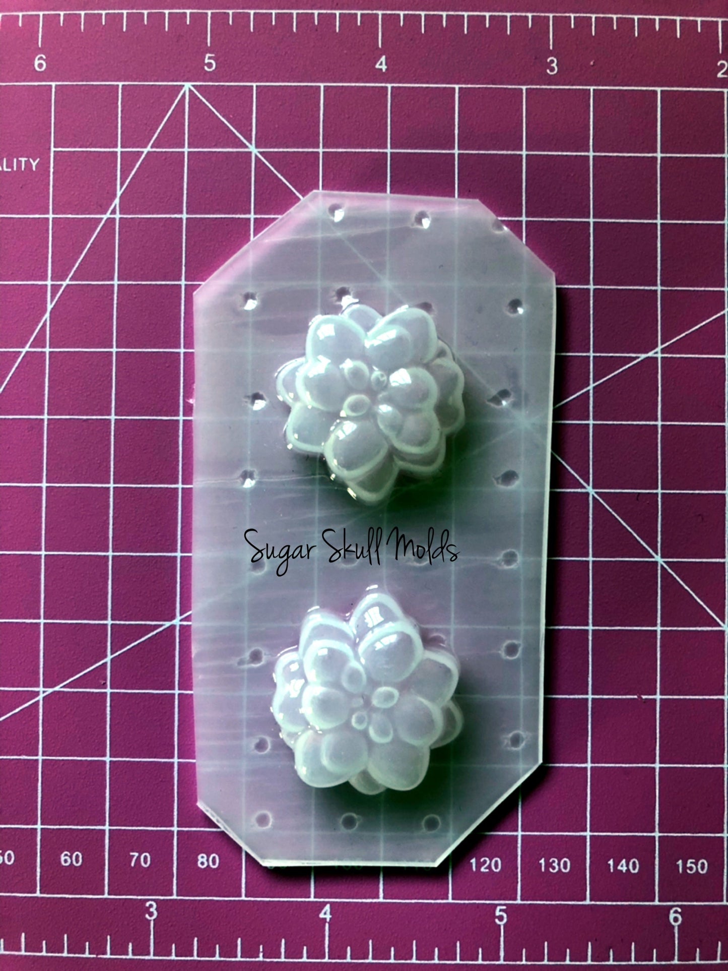 2pc Small Succulent Flowers Decoden Flexible Plastic Mold For Resin Crafts