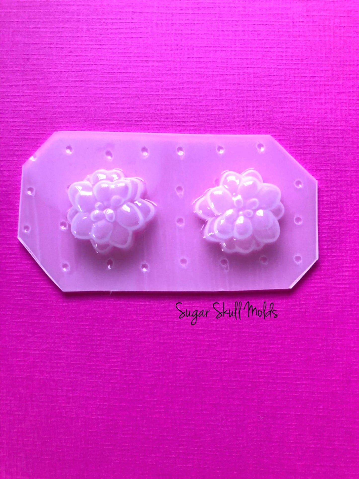 2pc Small Succulent Flowers Decoden Flexible Plastic Mold For Resin Crafts