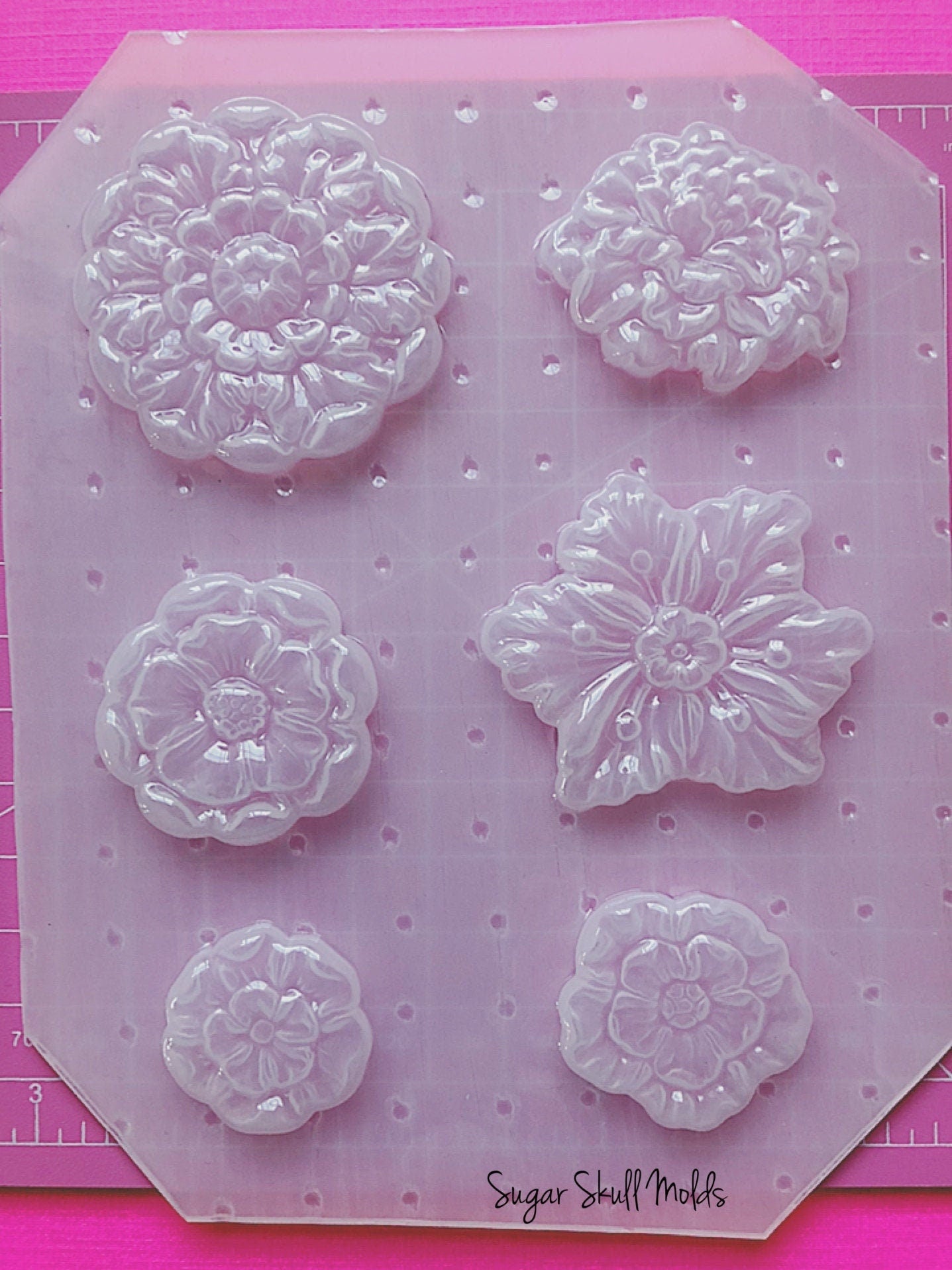 6pc Assorted Nostalgic Flowers Nature Decoden Flexible Plastic Mold For Resin Crafts