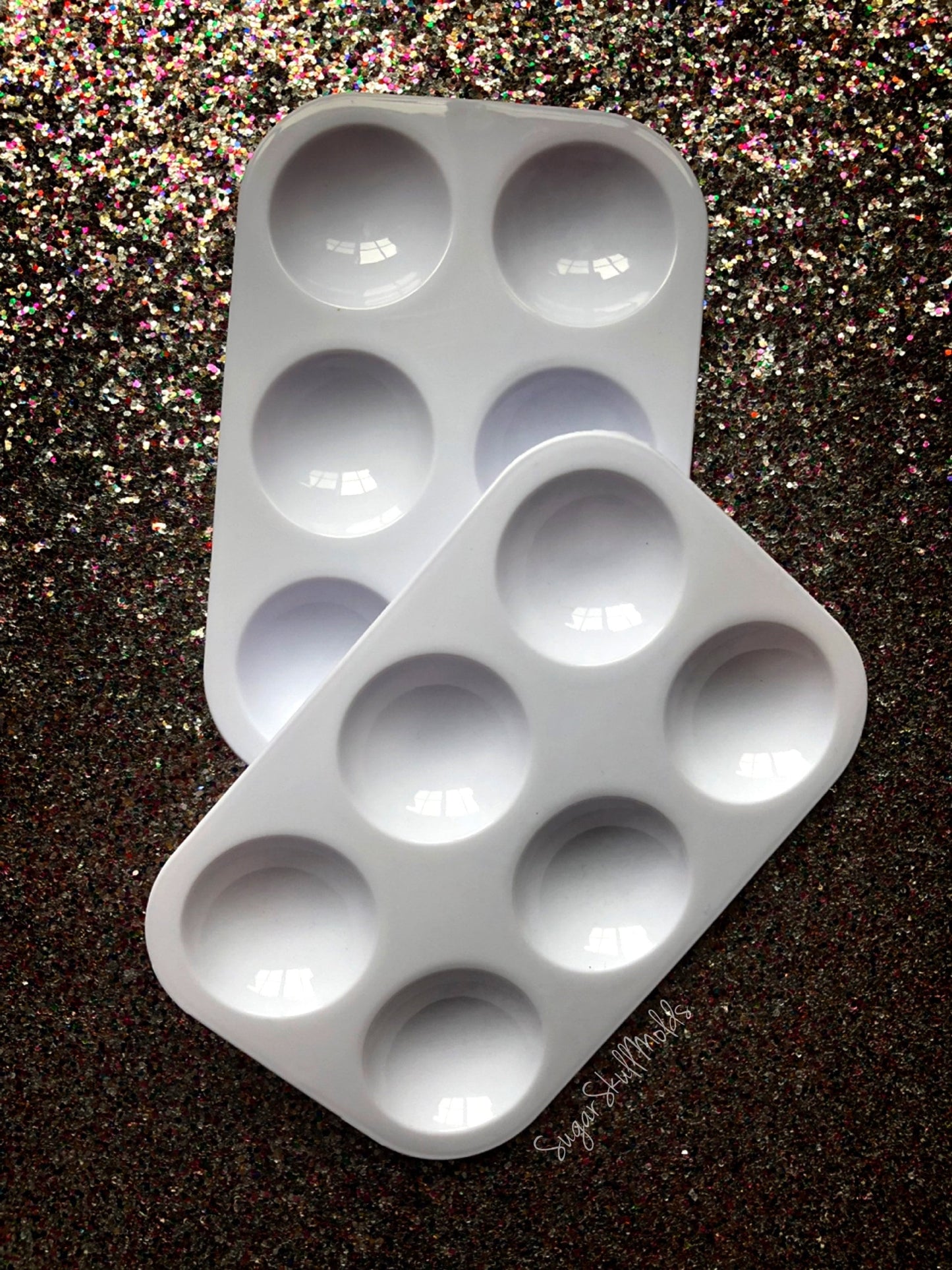2Pcs Mini Plastic Paint Palette For Crafting Painting Sorting Beads Art