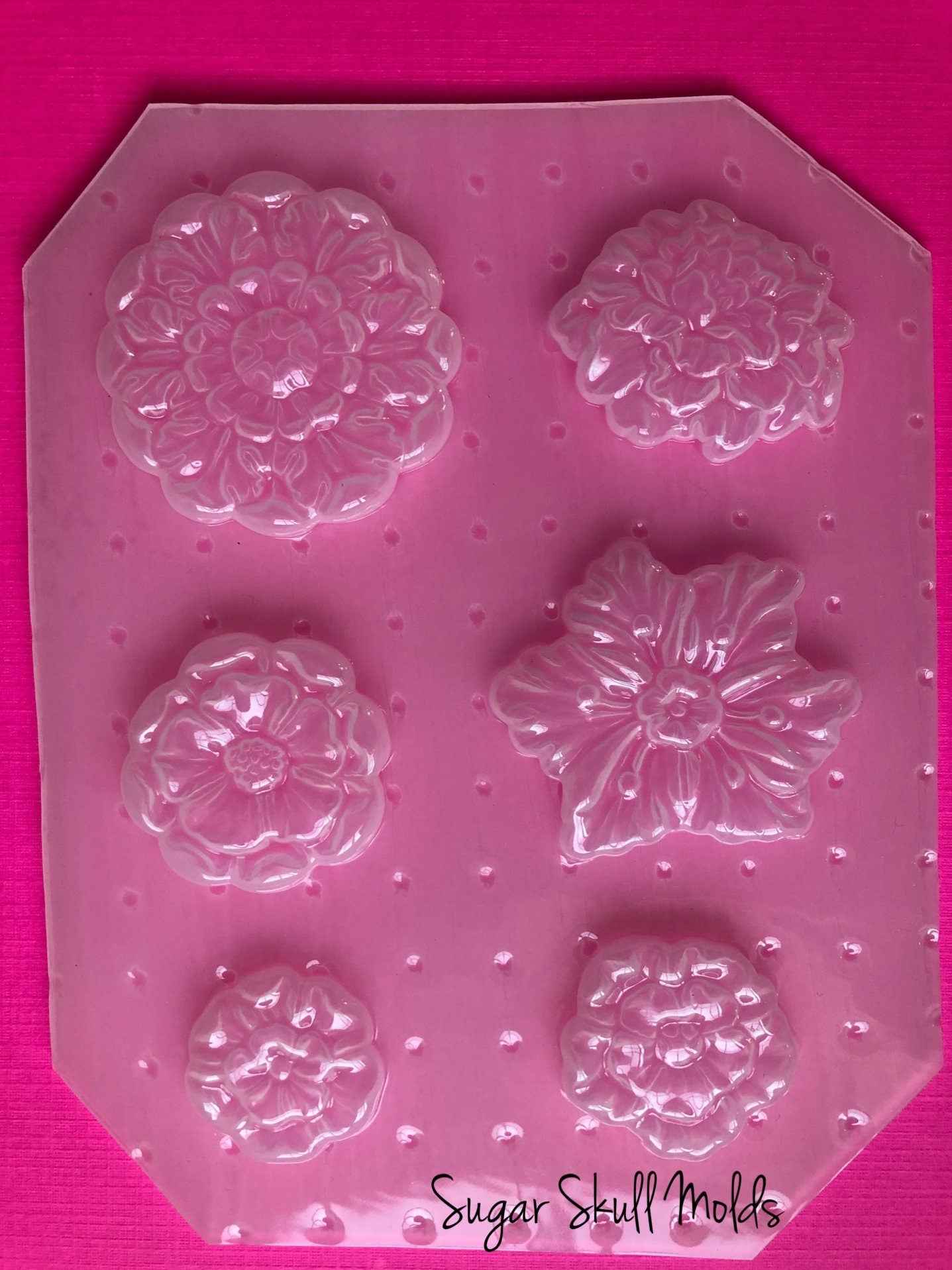 6pc Assorted Nostalgic Flowers Nature Decoden Flexible Plastic Mold For Resin Crafts