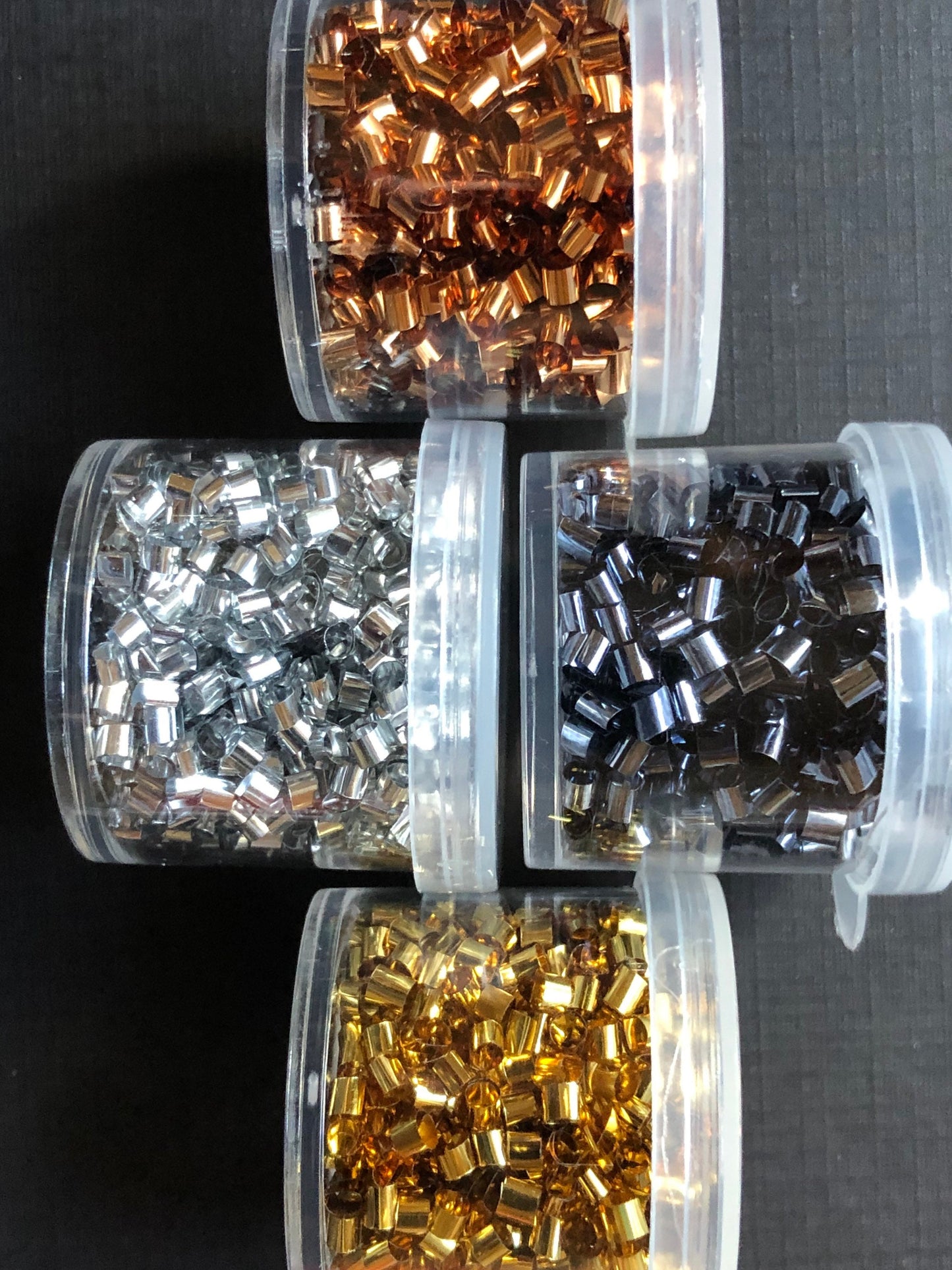 4 Jar Set Of Premium Metallic Tube Glitter Curls For Dry Shakers