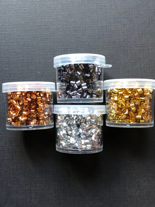 4 Jar Set Of Premium Metallic Tube Glitter Curls For Dry Shakers