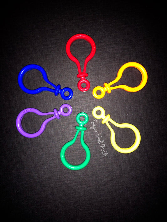 12pc Acrylic Purse Charm Lanyard Hook Bag Clips 2 Of Each Color