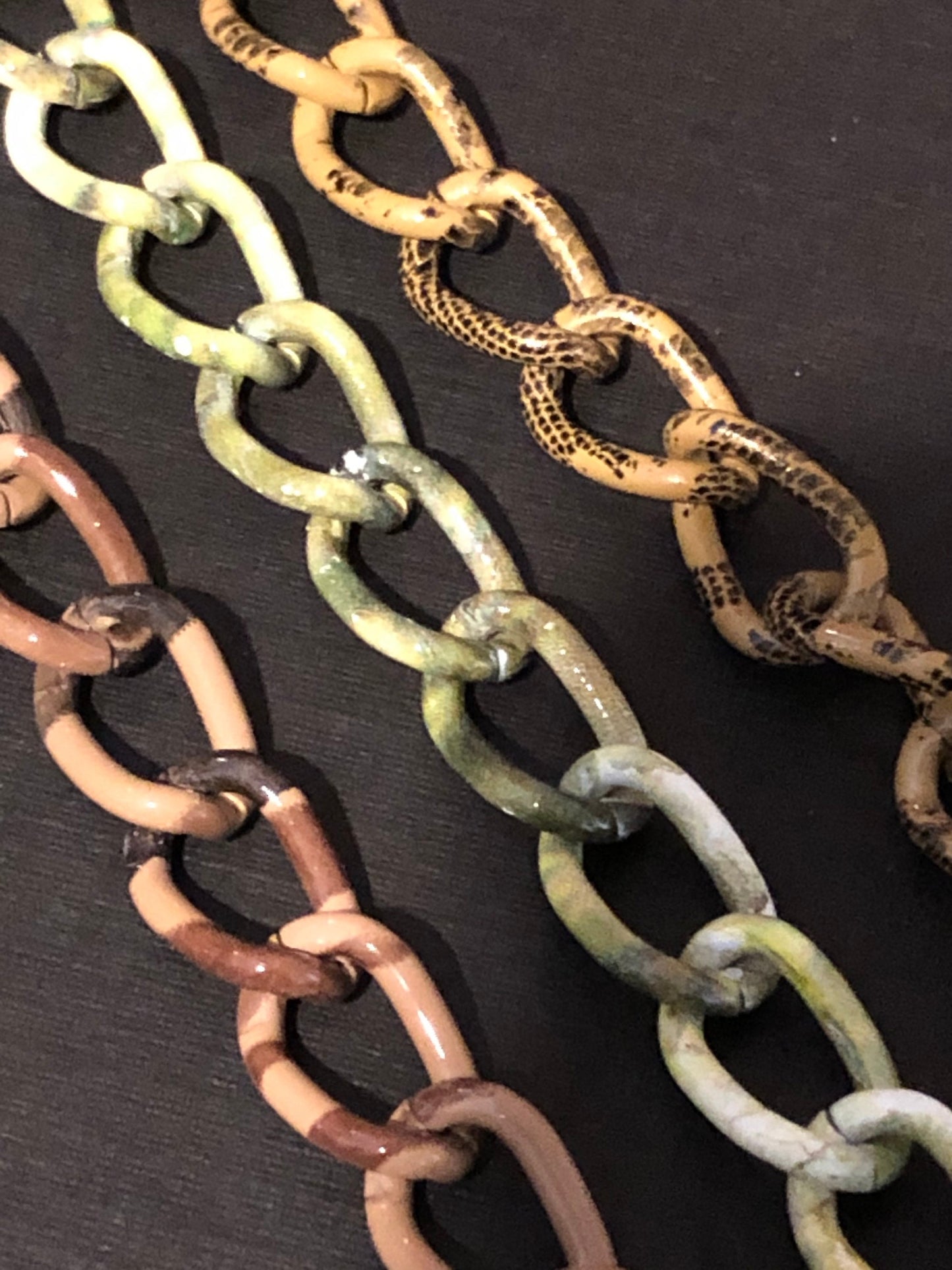 6 Feet 9x15mm Loose Lightweight Metal Link Chain Camouflage Print Assortment