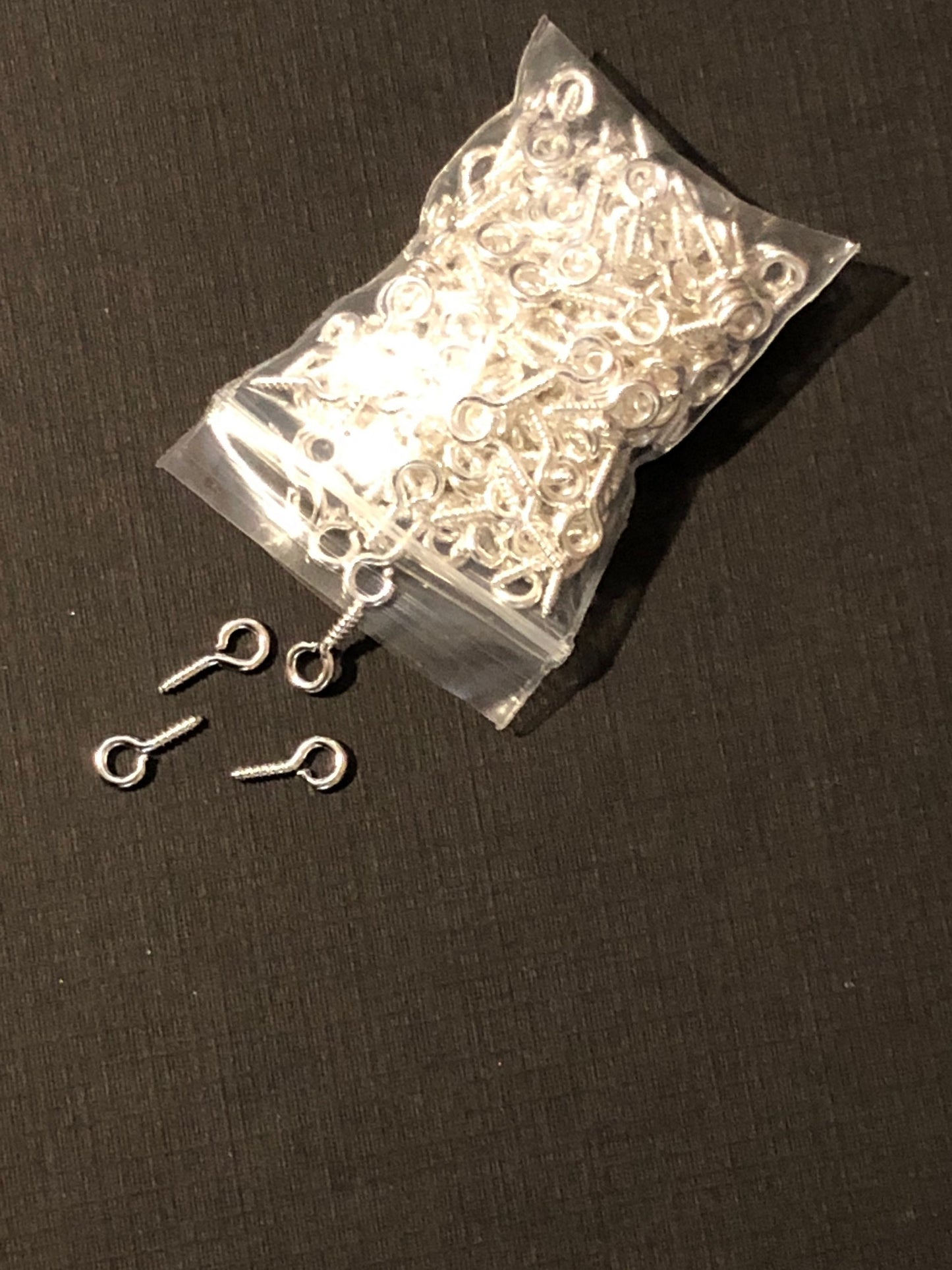 200pc Silver Tone Screw Eye Jewelry Bail 5x10mm For Resin or Polymer Clay Jewelry