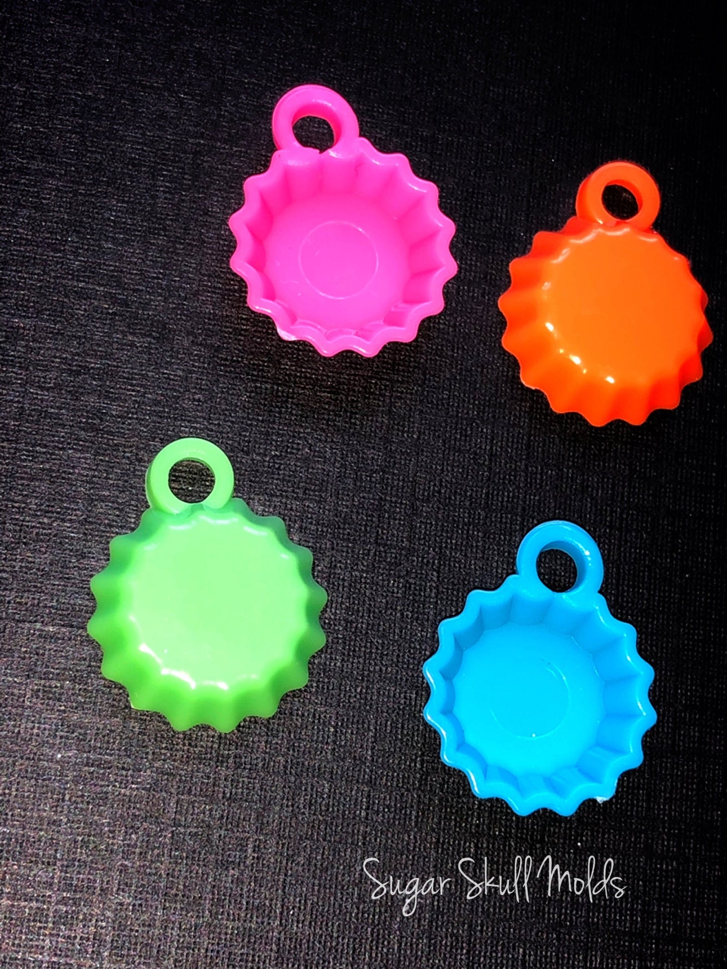 25pc Acrylic Neon Bottlecap Bubblegum Charm Bezels Assorted Colors Mixed Lot