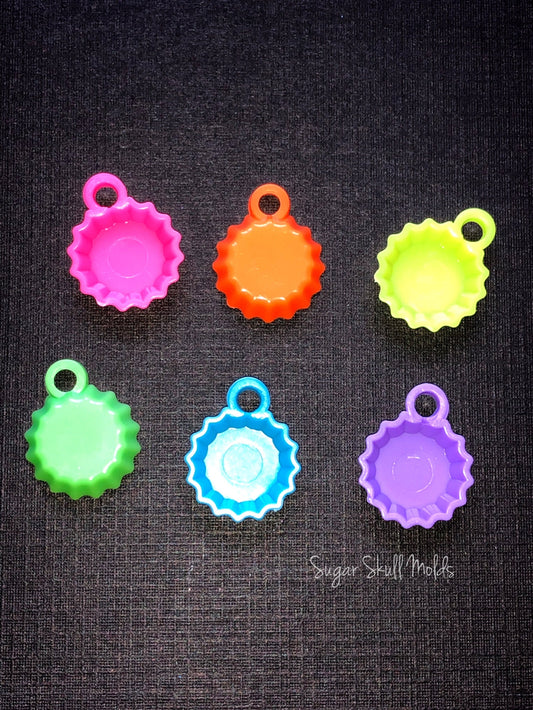 25pc Acrylic Neon Bottlecap Bubblegum Charm Bezels Assorted Colors Mixed Lot