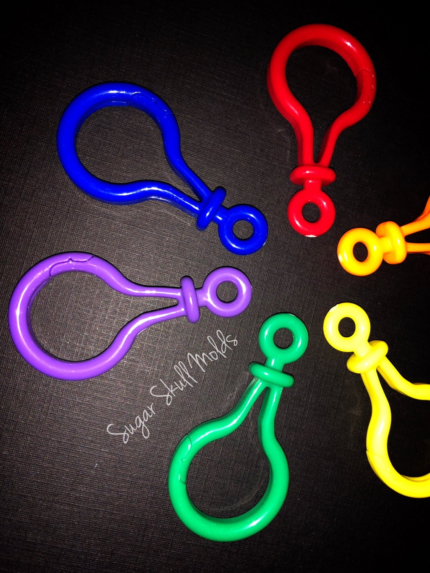 12pc Acrylic Purse Charm Lanyard Hook Bag Clips 2 Of Each Color