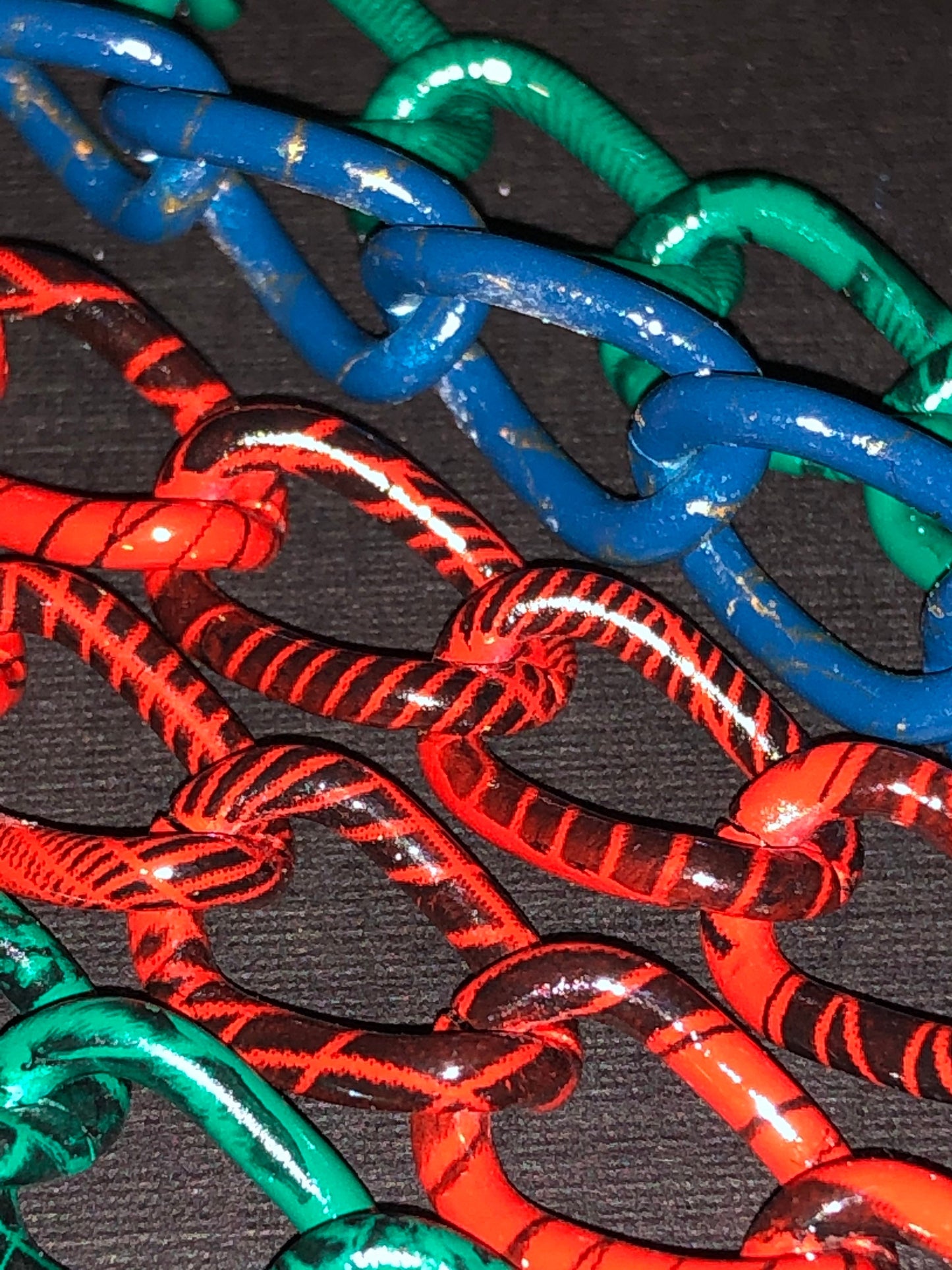 6 Feet 9x15mm Loose Lightweight Metal Link Chain Bright Print Assortment