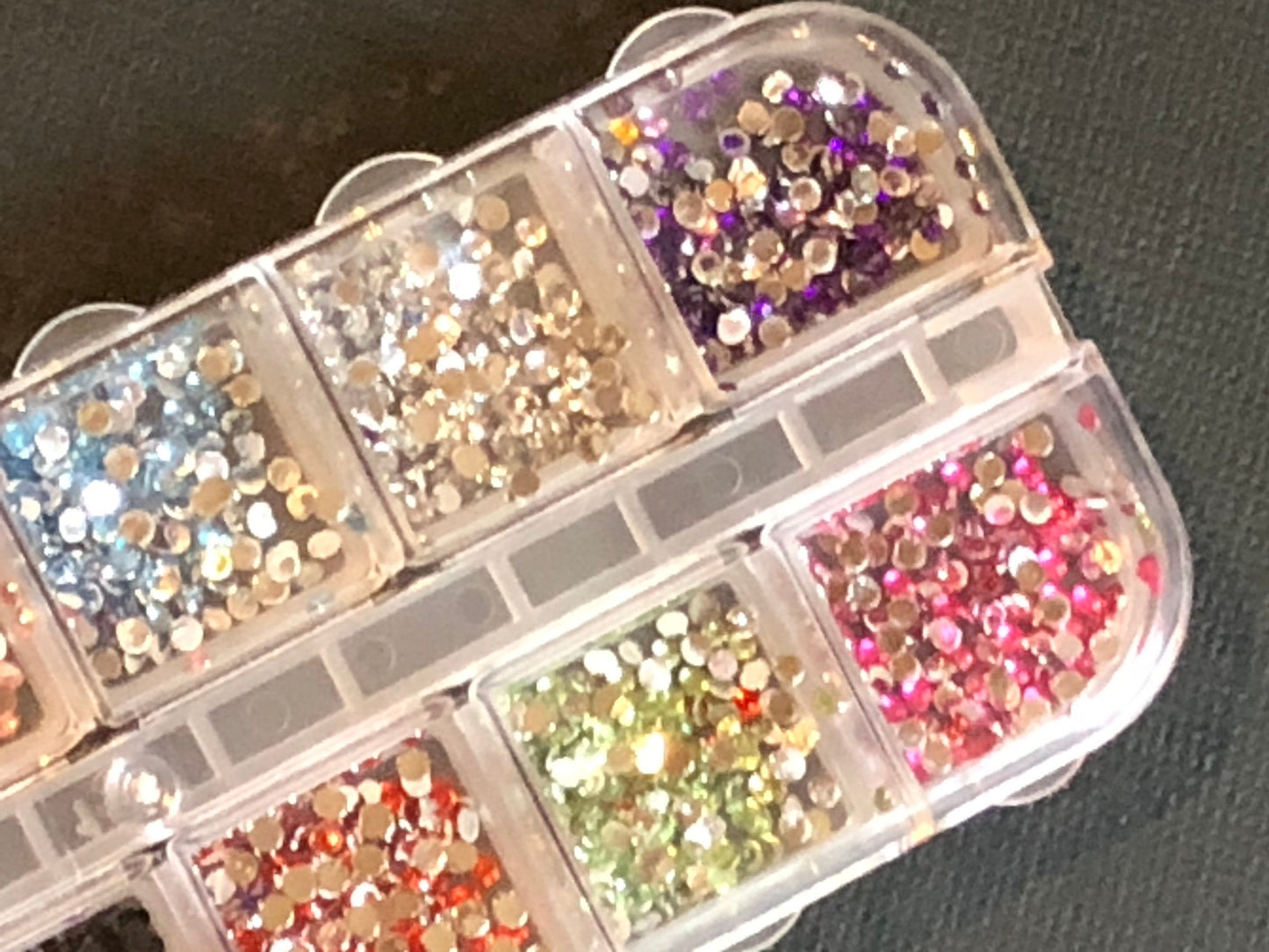 Tiny Assorted Colorful Acrylic Rhinestones Mini Flatback Cabochon Set Approx 1.8mm