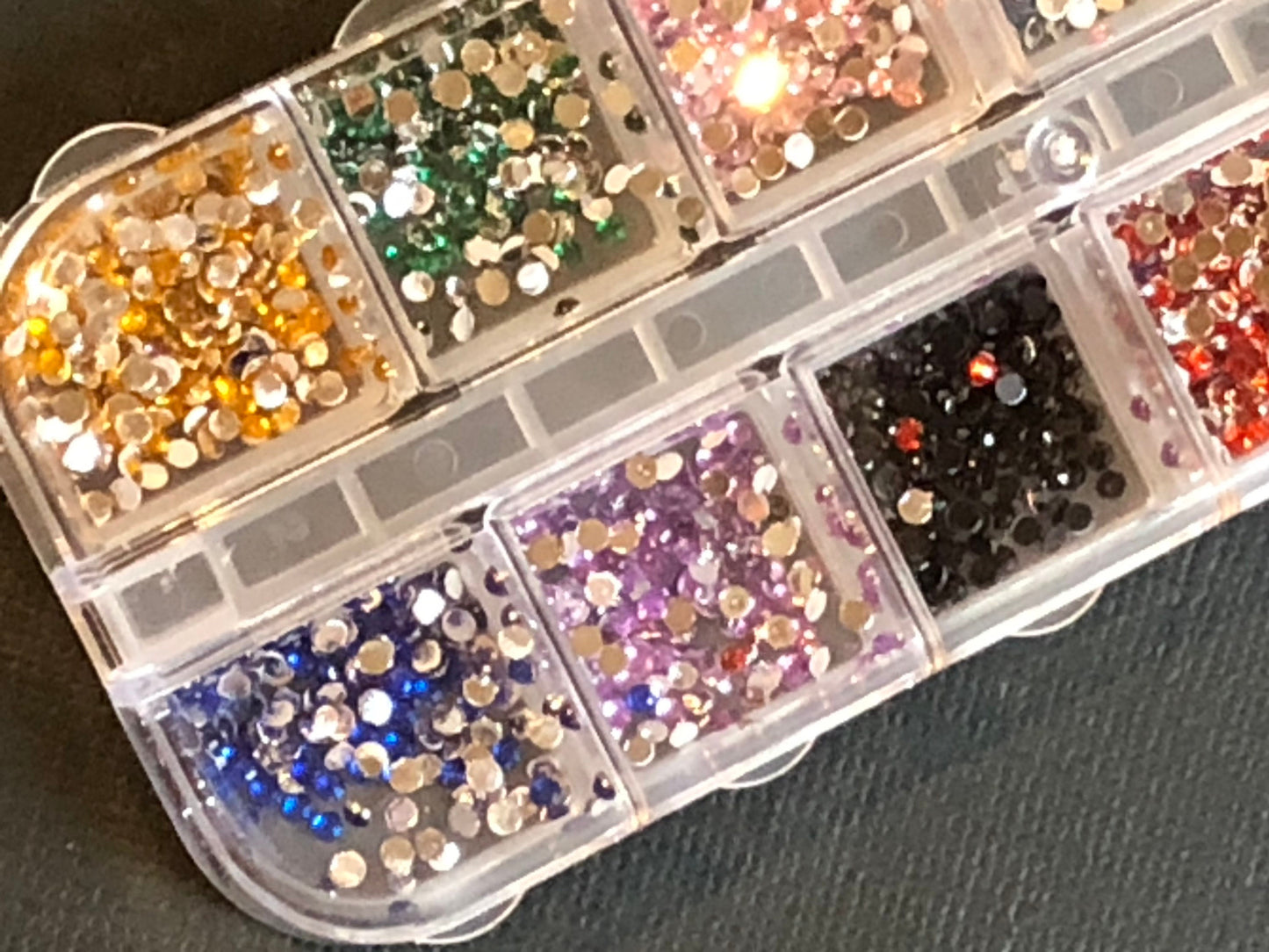 Tiny Assorted Colorful Acrylic Rhinestones Mini Flatback Cabochon Set Approx 1.8mm