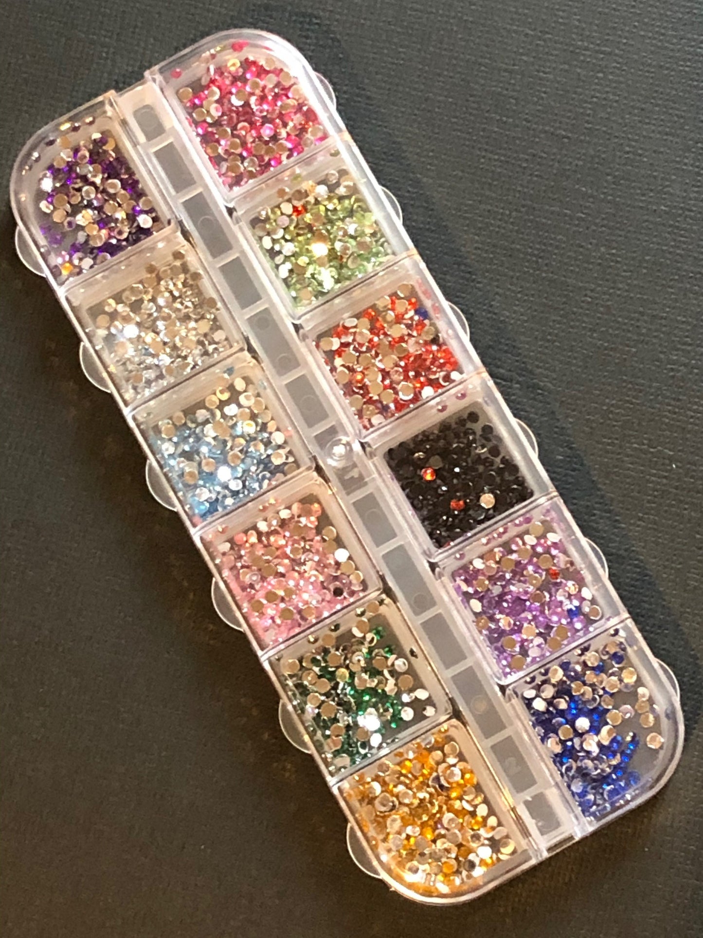 Tiny Assorted Colorful Acrylic Rhinestones Mini Flatback Cabochon Set Approx 1.8mm