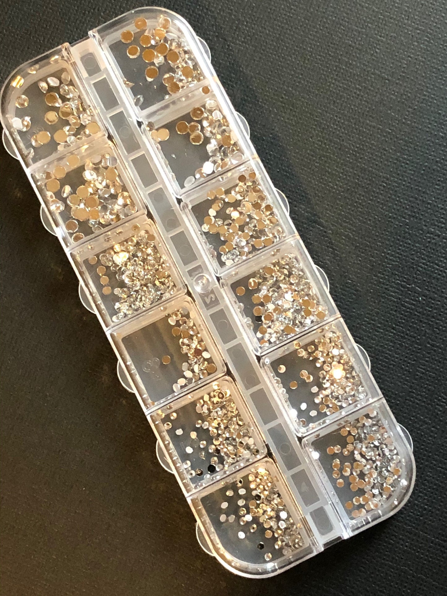 Assorted Clear Round Acrylic Rhinestones Mini Flatback Cabochon Set Approx 1.8 to 3mm