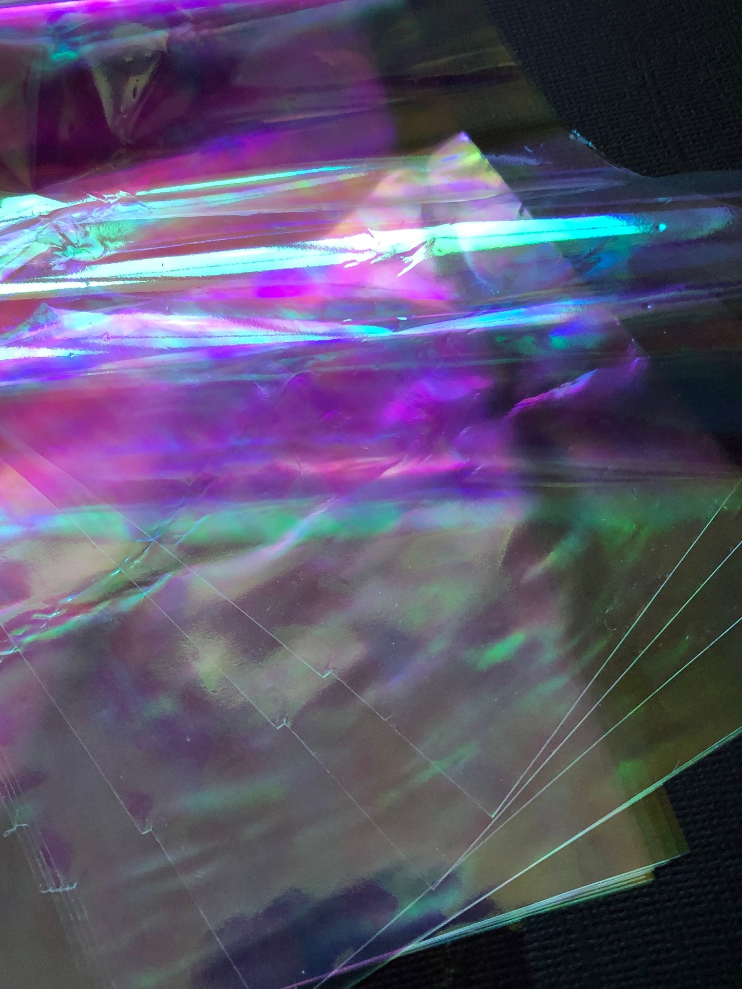 20pc Assorted Iridescent Clear Cellophane Film Sheets For Resin Crafts and More Reflects Pink Green Purple