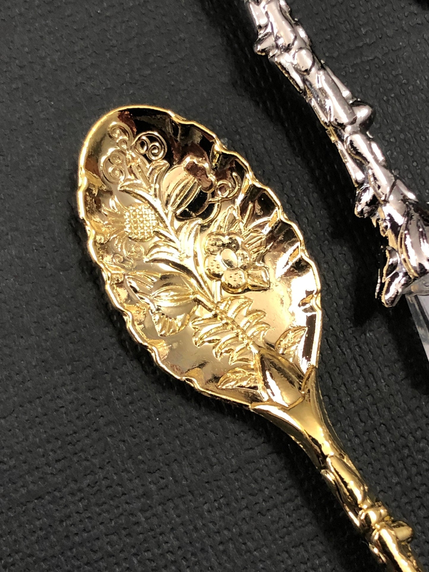 Fancy Ornate Metal and Jewel Spoon Scoop For Powder Pigment Glitter YOU CHOOSE From 5 Colors