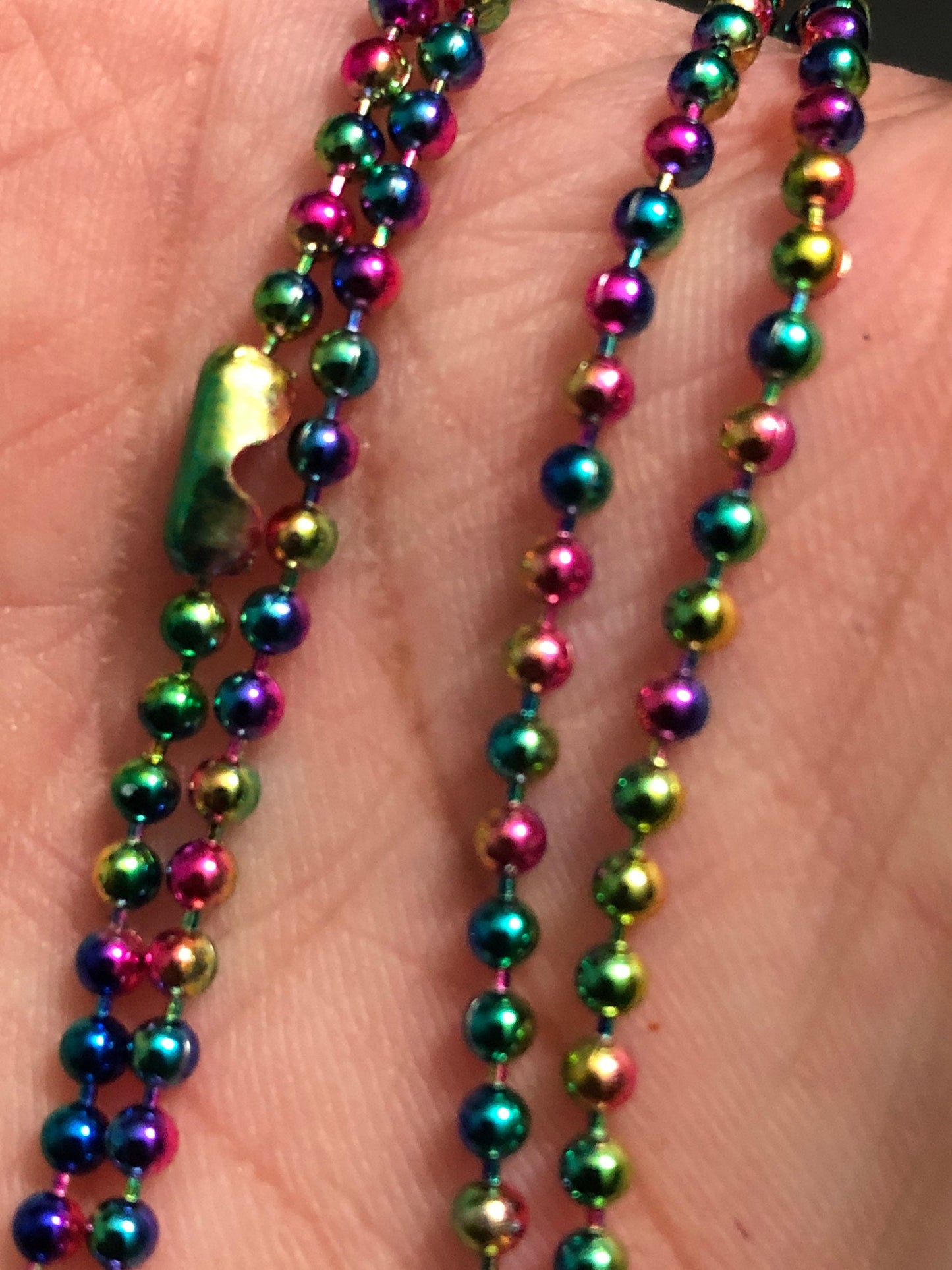 Rainbow Ball Chain Choker Necklace 18 Inches 2mm Thickness