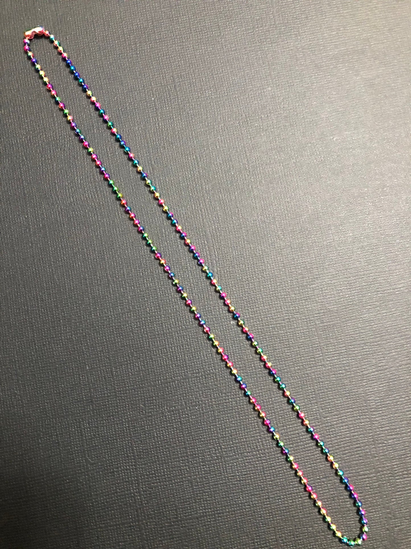 Rainbow Ball Chain Choker Necklace 18 Inches 2mm Thickness