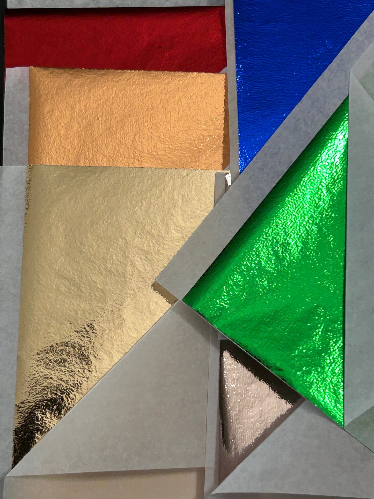 30 Sheets Of Nature Colors Composition Metal Foil Leaf Sheets Red Orange Gold Green Deep Blue