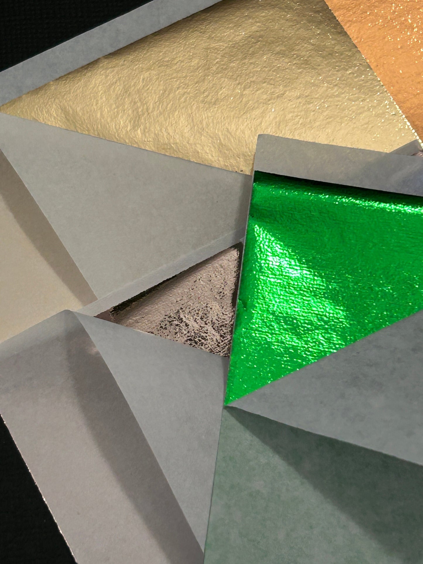 30 Sheets Of Nature Colors Composition Metal Foil Leaf Sheets Red Orange Gold Green Deep Blue