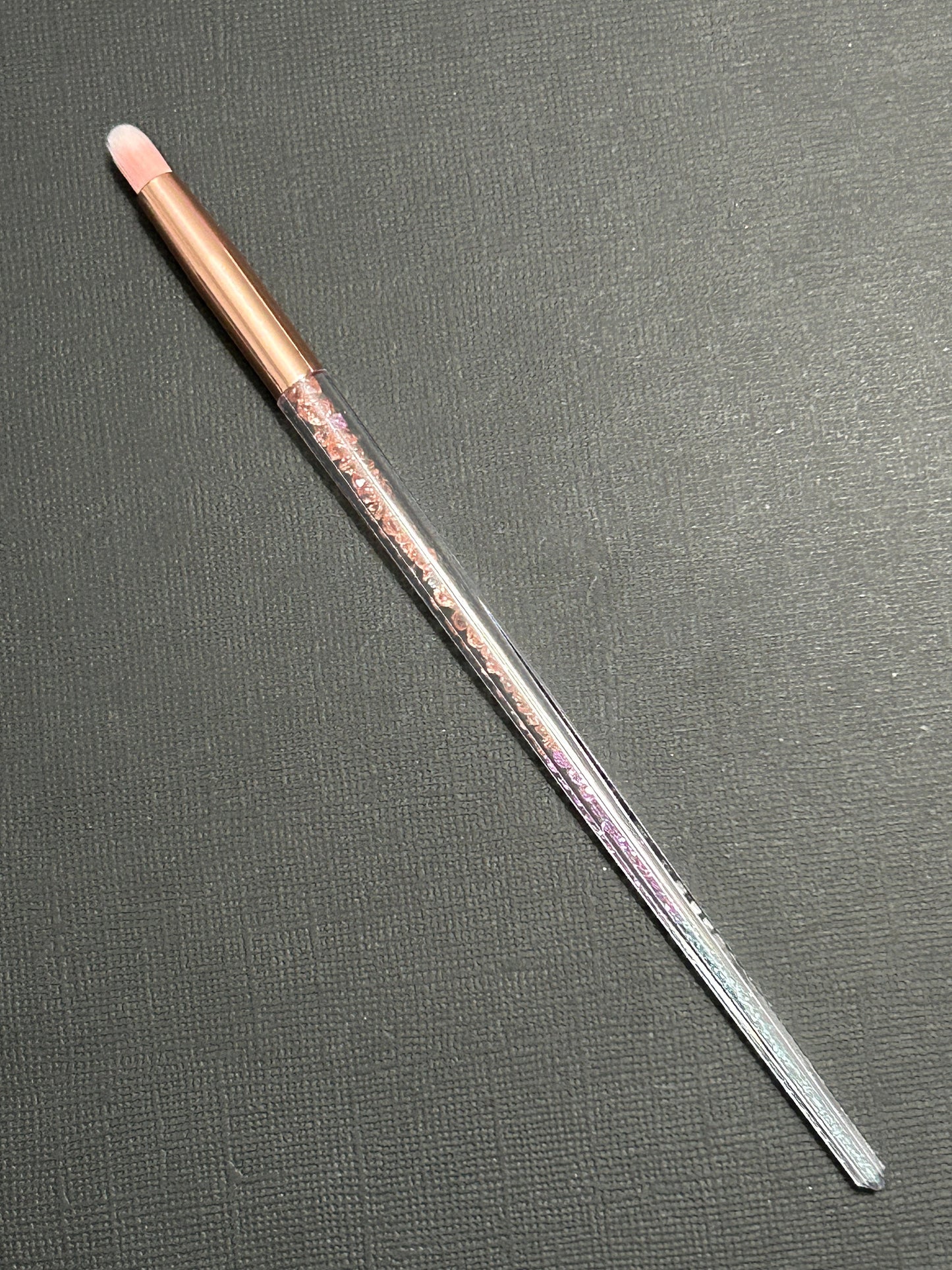 Sparkly Tapered Handle Synthetic Small Round Brush For Mica Powder Cornstarch