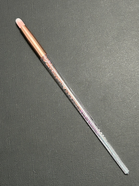Sparkly Tapered Handle Synthetic Small Round Brush For Mica Powder Cornstarch