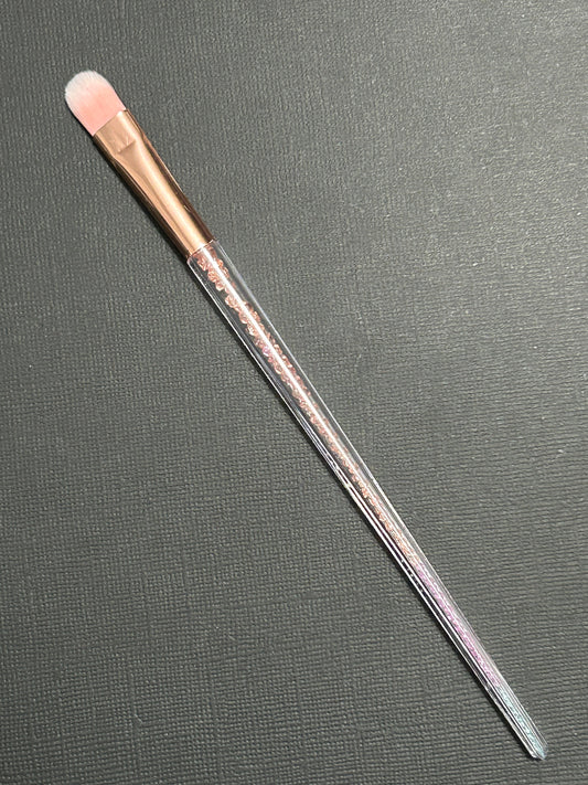 Sparkly Tapered Handle Synthetic Flat Brush For Mica Powder Cornstarch