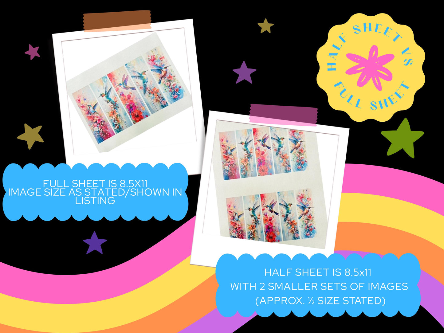 Rainbow Boho Tapestry Pattern Set 1 Pattern Image Transfer Sheet For Polymer Clay