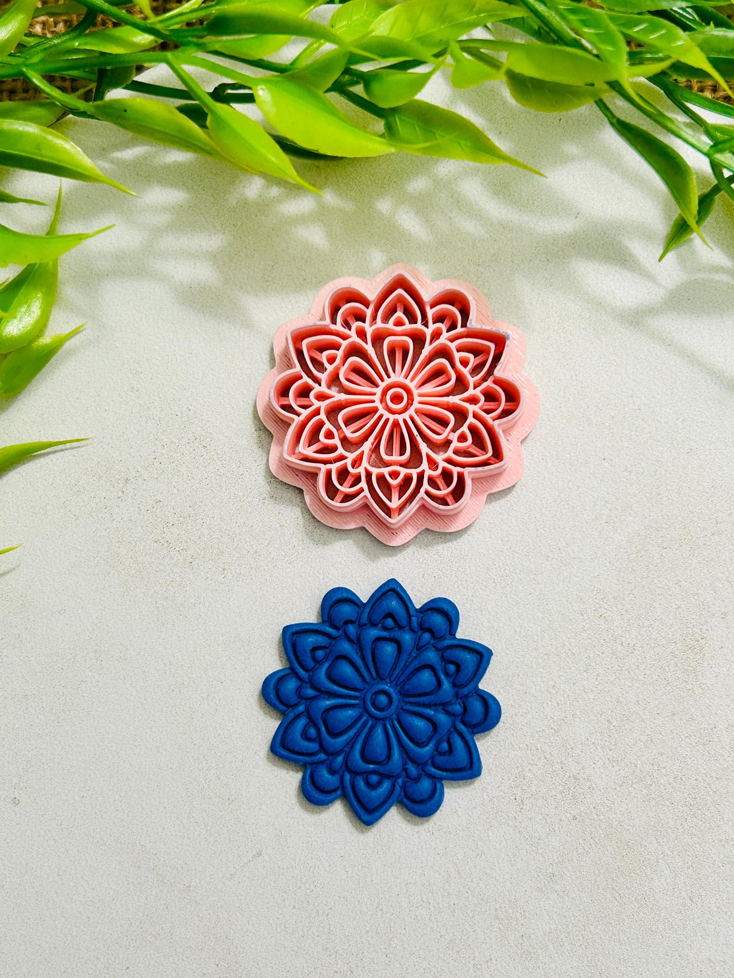 Flower Mandala Boho Style 2 Imprint Polymer Clay Cutter Set 4 Sizes YOU CHOOSE