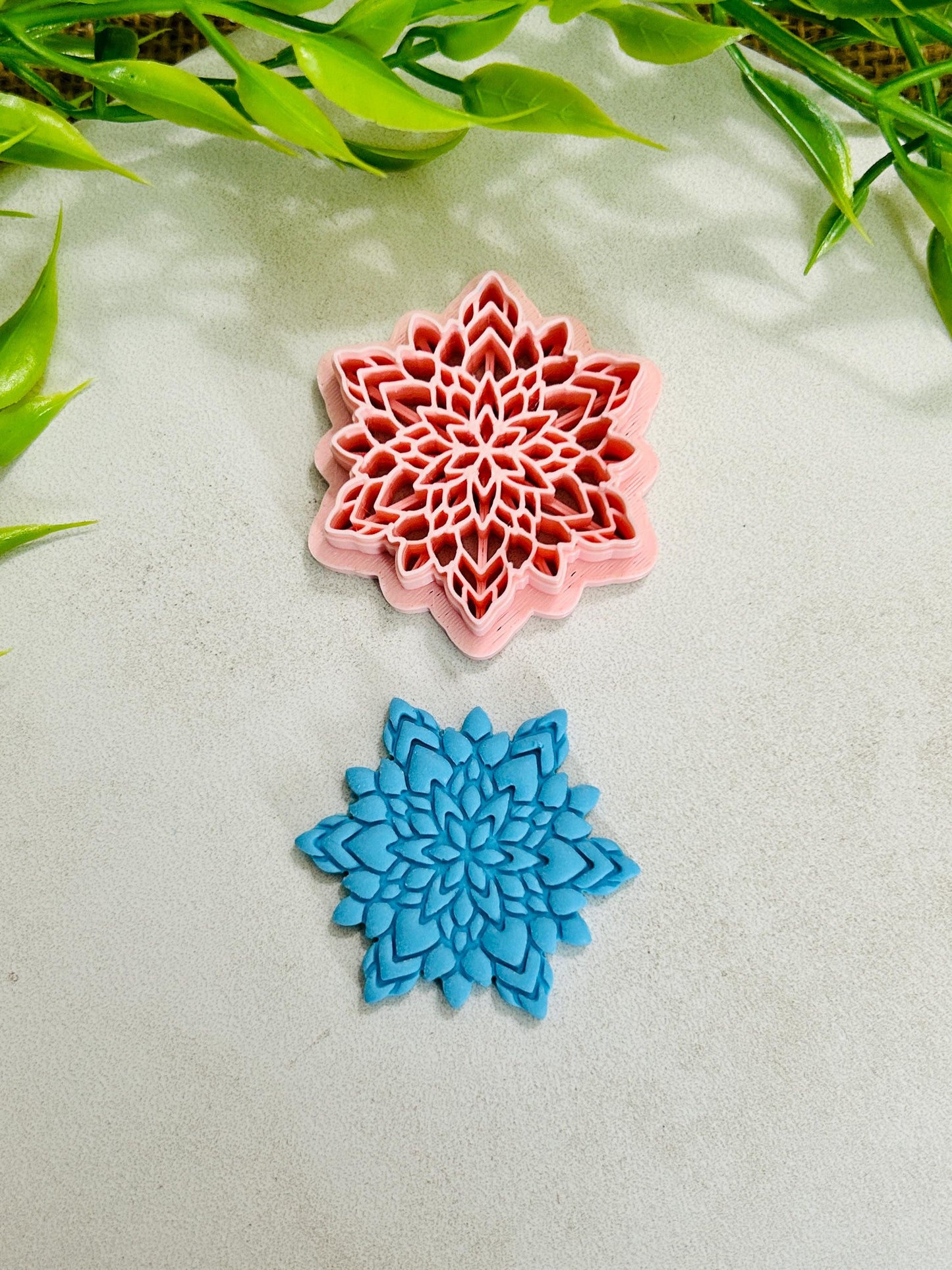 Flower Mandala Boho Style 9 Imprint Polymer Clay Cutter 4 Sizes YOU CHOOSE